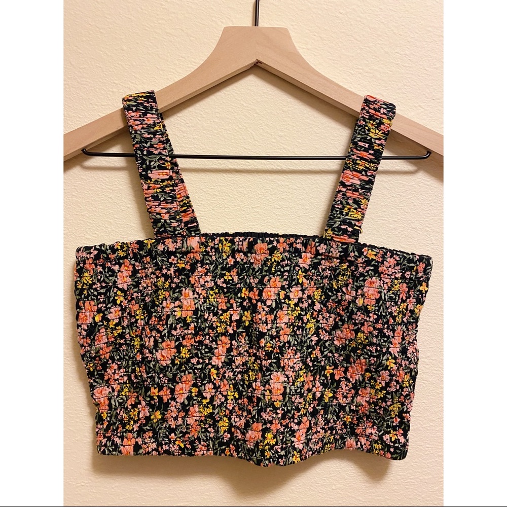 American Eagle Outfitters Smocked Floral Tank